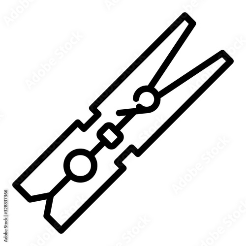 Clothes pin equipment icon. Outline clothes pin equipment vector icon for web design isolated on white background