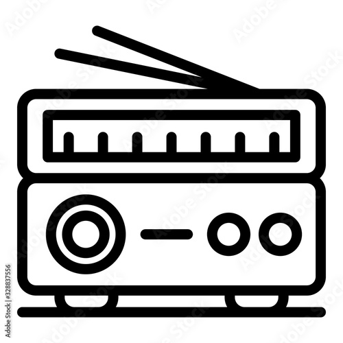 Fake radio news icon. Outline fake radio news vector icon for web design isolated on white background