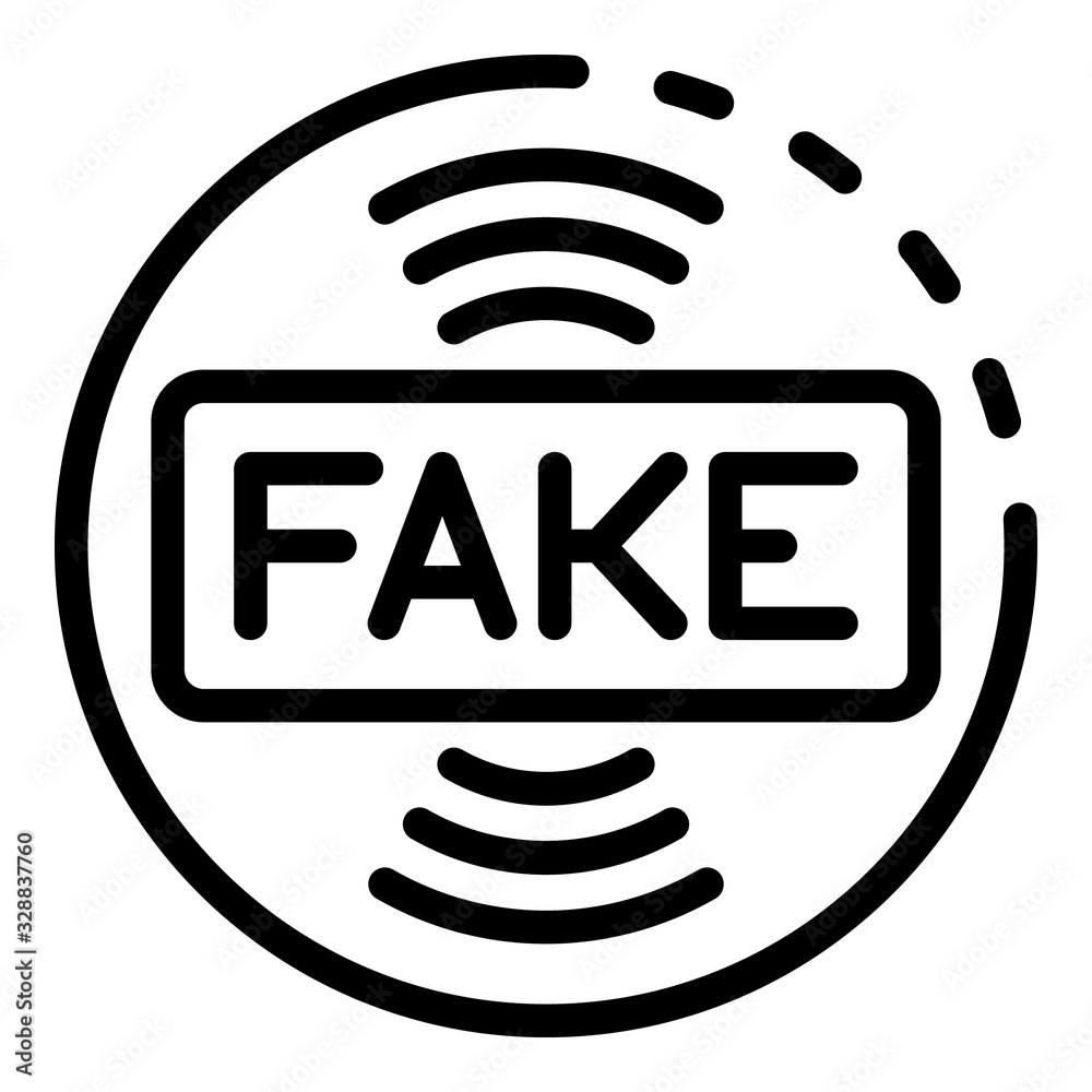 Fake media icon. Outline fake media vector icon for web design isolated on white background Fake media icon. Outline fake media vector icon for web design isolated on white background