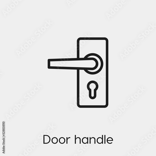 door handle icon vector. Linear style sign for mobile concept and web design. door handle symbol illustration. Pixel vector graphics - Vector.