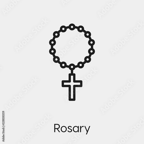 rosary icon vector. Linear style sign for mobile concept and web design. rosary symbol illustration. Pixel vector graphics - Vector.