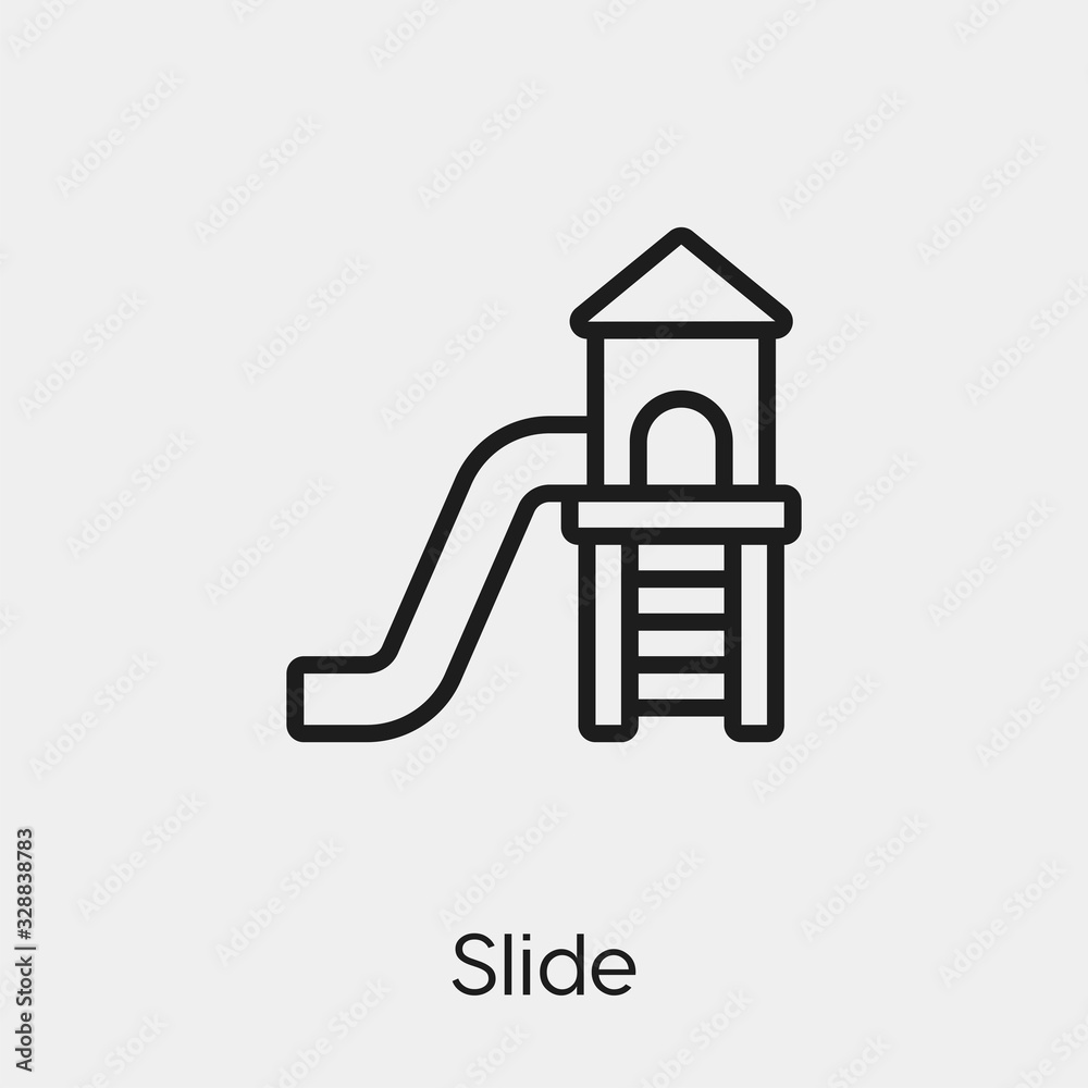 slide icon vector. Linear style sign for mobile concept and web design. slide symbol illustration. Pixel vector graphics - Vector. slide icon vector. Linear style sign for mobile concept and web design. slide symbol illustration. Pixel vector graphics - Vector.