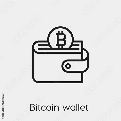 bitcoin wallet icon vector. Linear style sign for mobile concept and web design. bitcoin wallet symbol illustration. Pixel vector graphics - Vector.