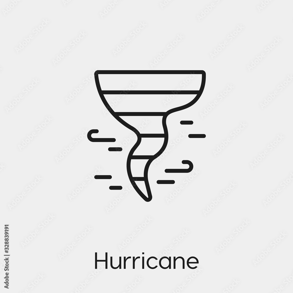 hurricane icon vector. Linear style sign for mobile concept and web design. storm symbol illustration. Pixel vector graphics - Vector.