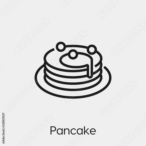 pancake icon vector. Linear style sign for mobile concept and web design. pancake symbol illustration. Pixel vector graphics - Vector. 