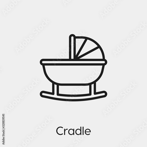 cradle icon vector. Linear style sign for mobile concept and web design. cradle symbol illustration. Pixel vector graphics - Vector.
