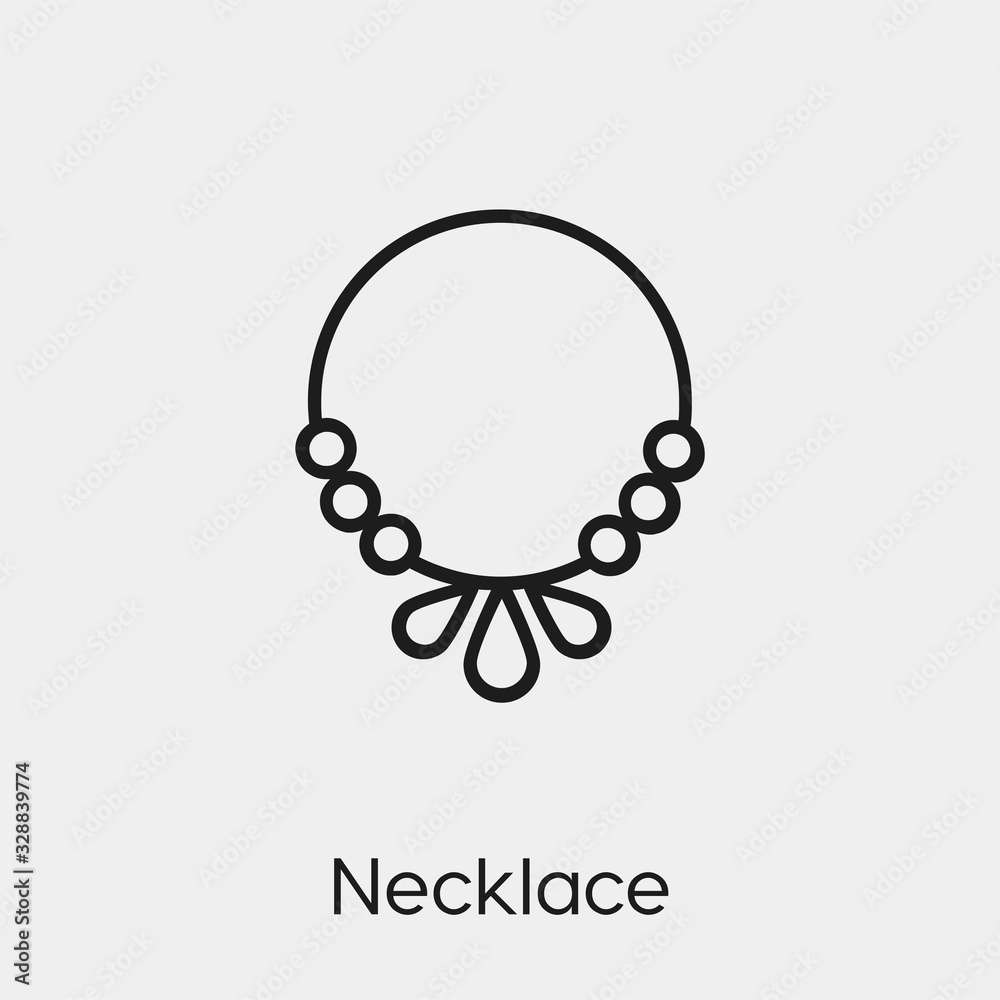 Necklace icon vector. Linear style sign for mobile concept and web design. Necklace symbol illustration. Pixel vector graphics - Vector. Necklace icon vector. Linear style sign for mobile concept and web design. Necklace symbol illustration. Pixel vector graphics - Vector.