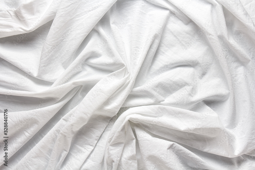 wrinkled white cotton sheet with large folds Stock Photo Adobe Stock