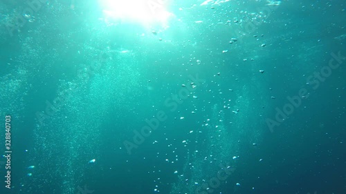 Underwater bubbles 4K video 