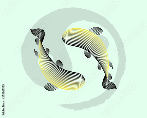 fish on blue background