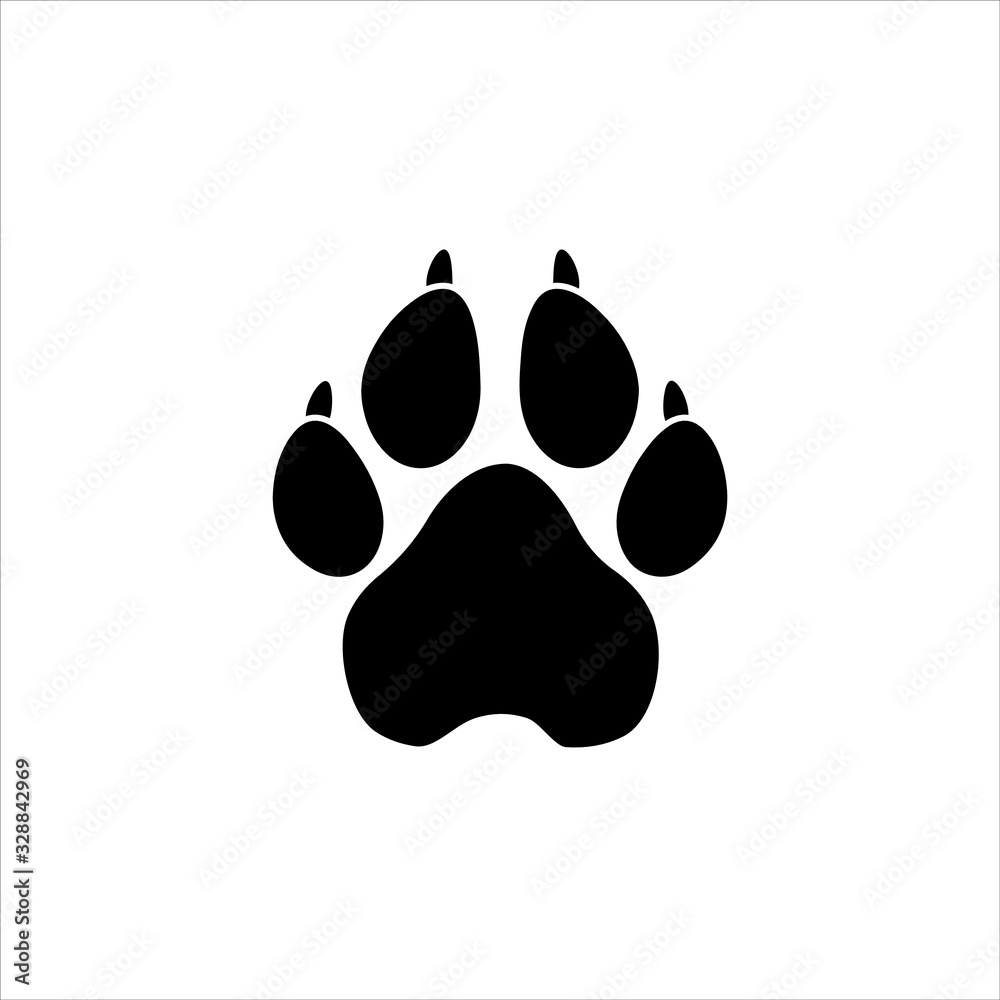Fototapeta premium dog or cat paw print pet animal foot mark