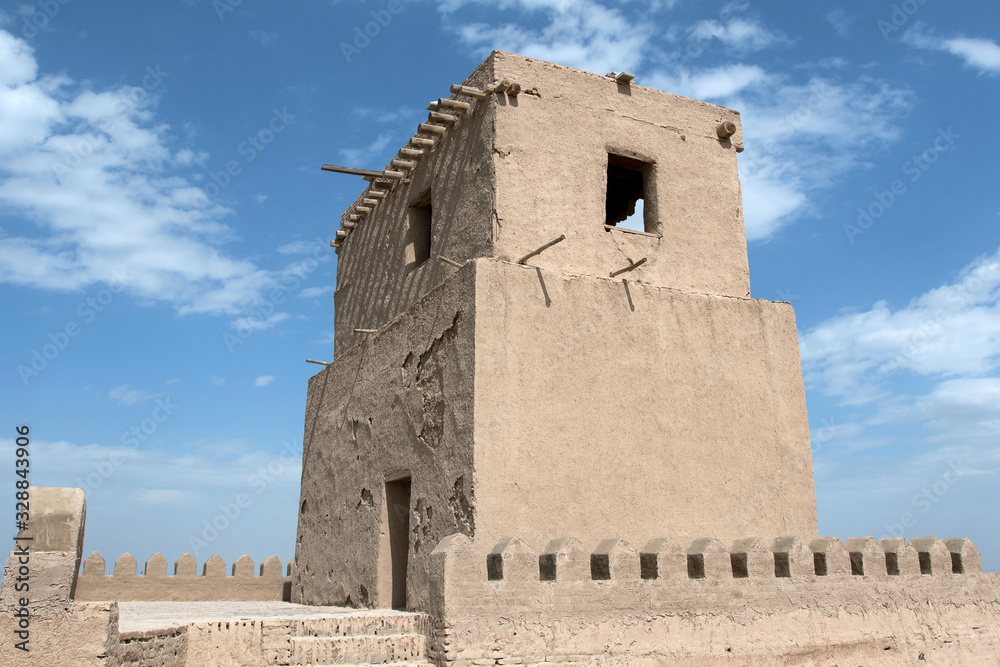 Detail of Kuhna Ark palace (fortress). Khiva, Uzbekistan, Central Asia.
