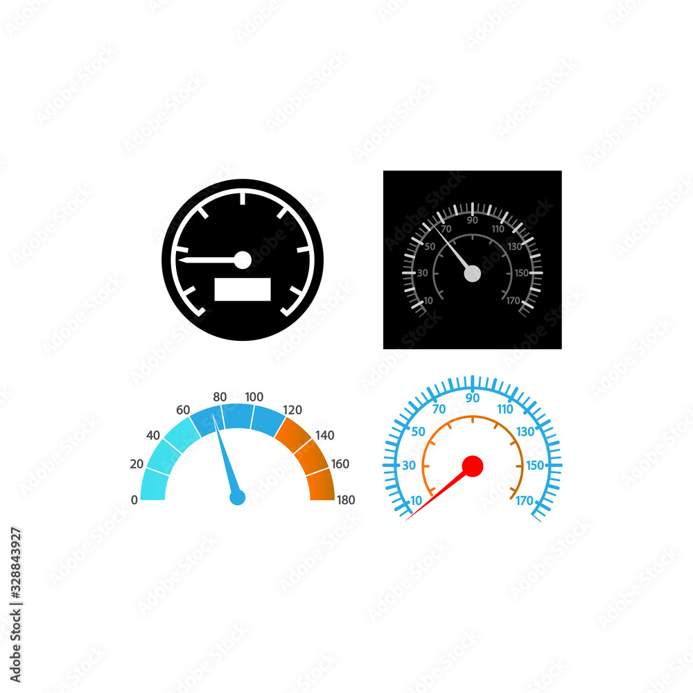Speedometer icon in a trendy flat design Speedometer icon in a trendy flat design