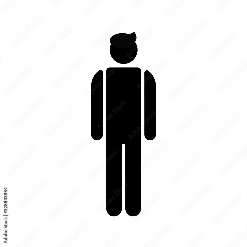 Silhouette of a man vector illustration. Simple black and white sign. Silhouette of a man vector illustration. Simple black and white sign.