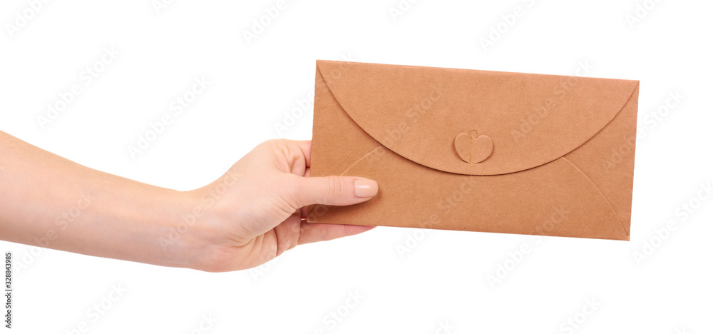 Blank mail envelope with heart.