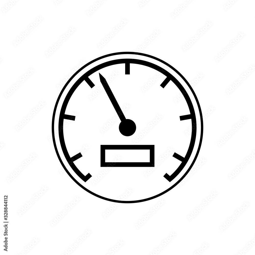 Speedometer icon in a trendy flat design