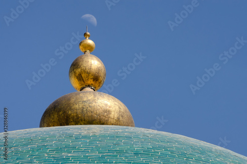 Dome of Pakhlavan Makhmud Mausoleum. Khiva, Uzbekistan, Central Asia. photo