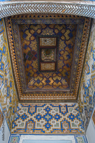 Detail of decoration of Palace of the emir of Bukhara (late 19th century) in Kagan. Bukhara, Uzbekistan.