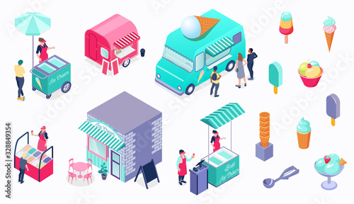 Isometric Ice Cream Set