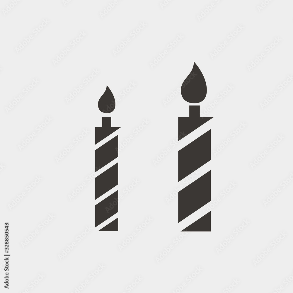 birthday candles vector icon with flame for birthdays birthday candles vector icon with flame for birthdays
