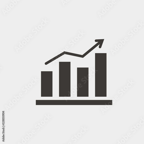 Free Download rising graph data presentation vector icon for profit increase finance icon - GFXLoad