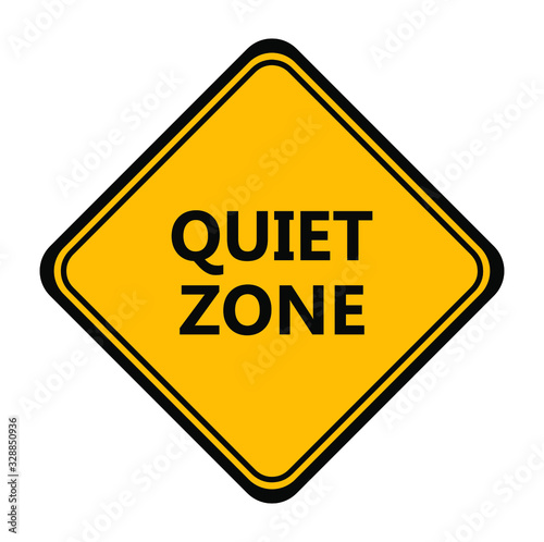 Yellow quiet zone sign. vector icon