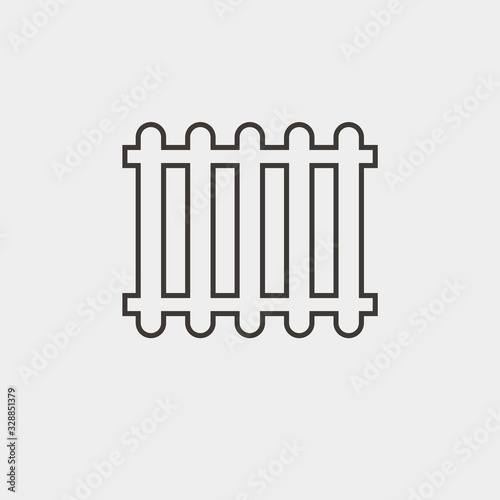 wooden house fence vector icon