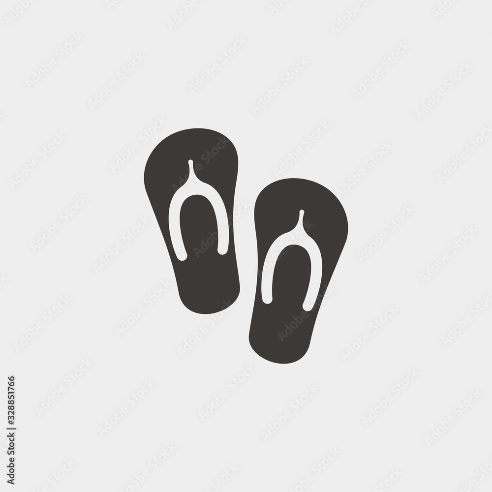 flip flop slippers vector icon footwear flip flop slippers vector icon footwear