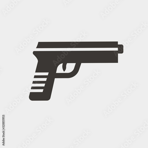 pistol gun vector icon fire arm for security protection 