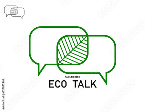 Eco-Talk nature logo concept.Flat vector Illustration.Can be used for your work.