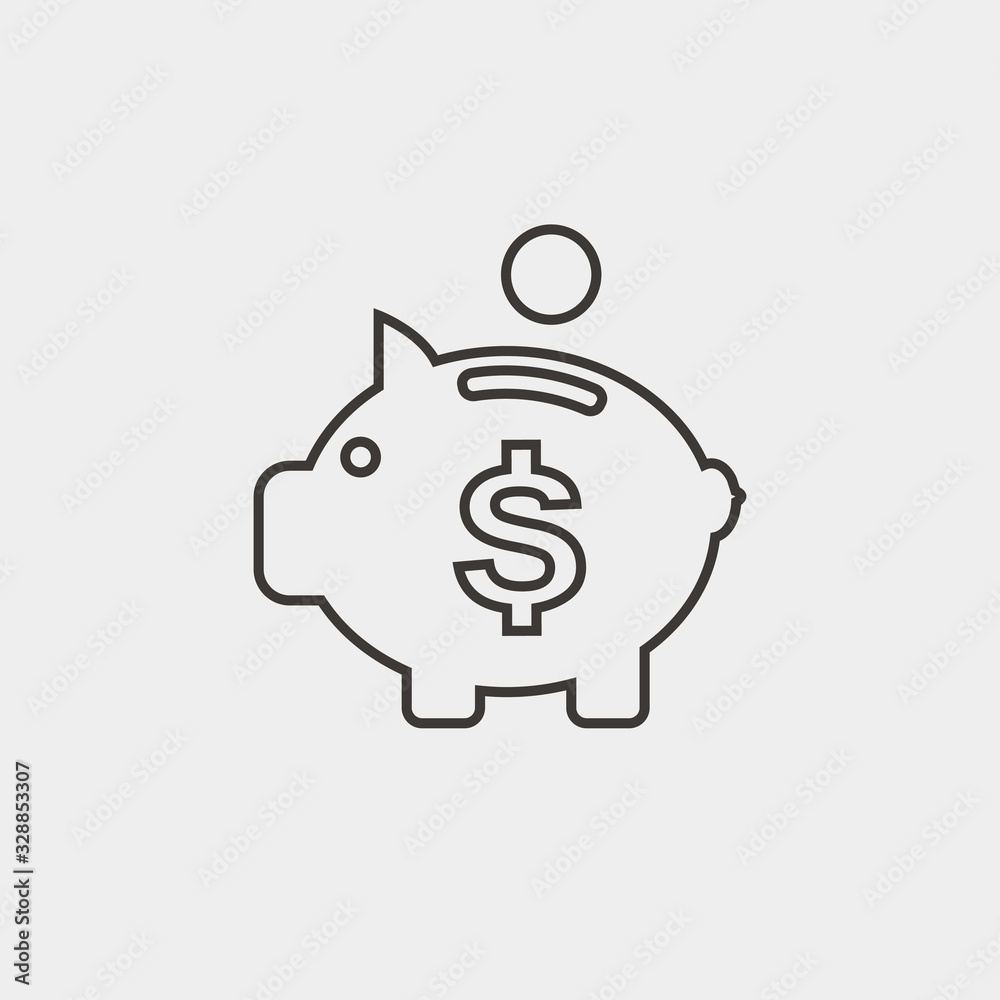 piggy bank vector icon finance money saving icon piggy bank vector icon finance money saving icon