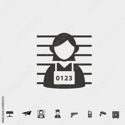 jail photo cell number vector icon 