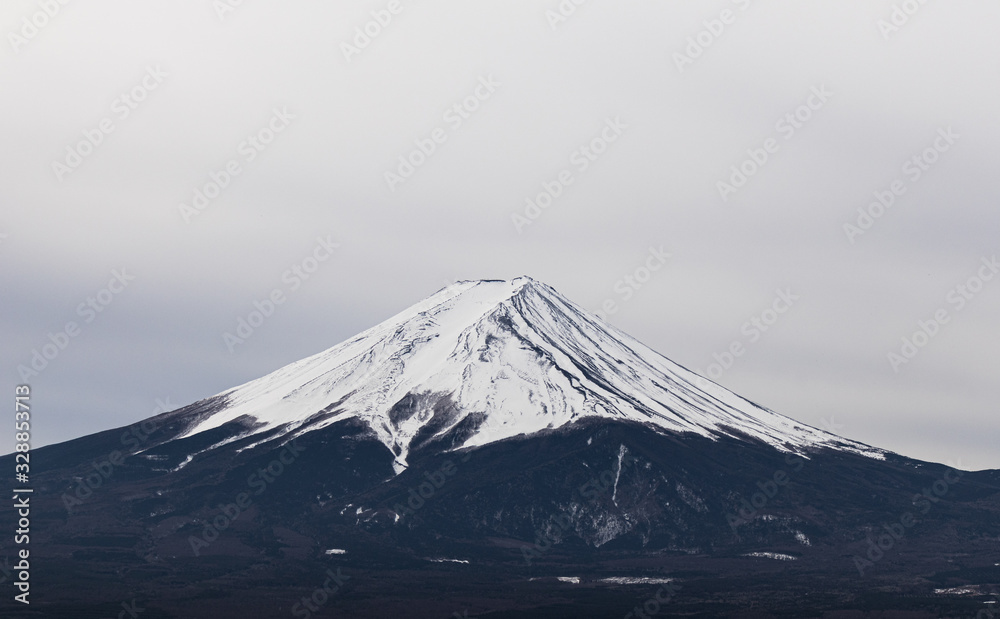 Fuji Mountain photo with high contrast and detail, no lake.