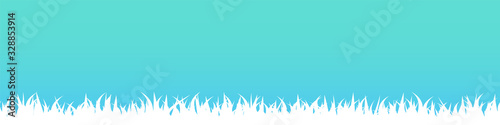 Isolated blue stencil with a white grass silhouette