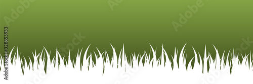 Isolated green stencil with a white grass silhouette