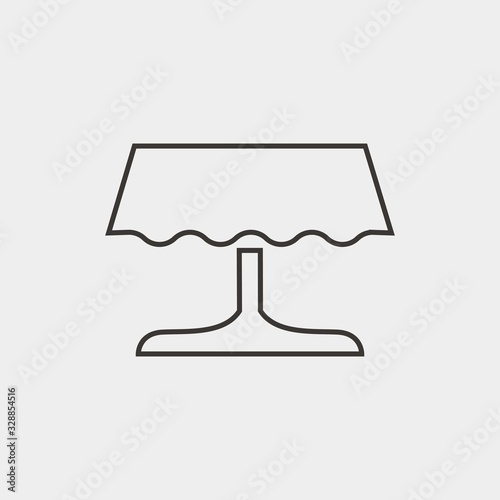 table vector icon with table cloth for preparing dinner