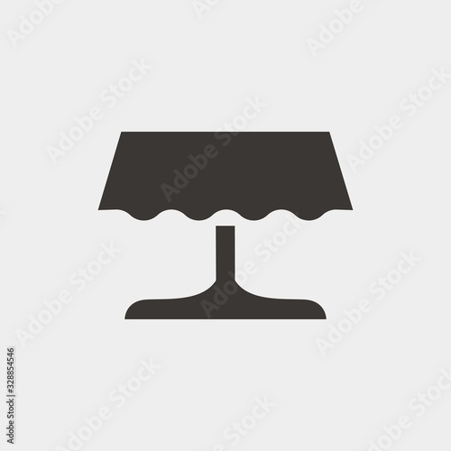 table vector icon with table cloth for preparing dinner