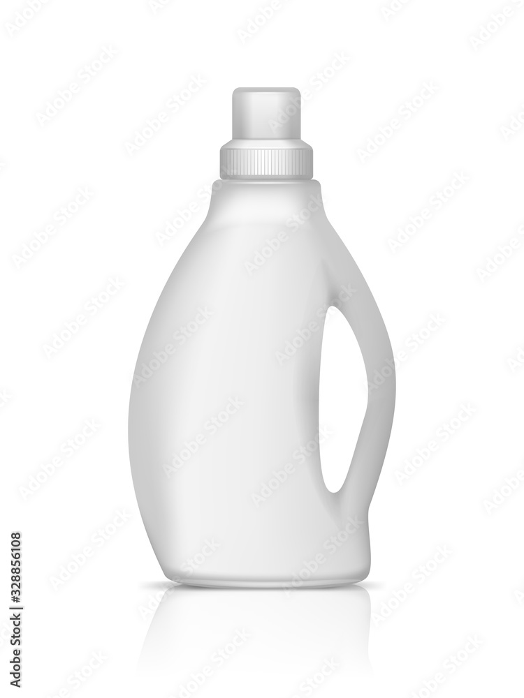 Realistic 3d plastic detergent bottle mockup isolated on white background Realistic 3d plastic detergent bottle mockup isolated on white background