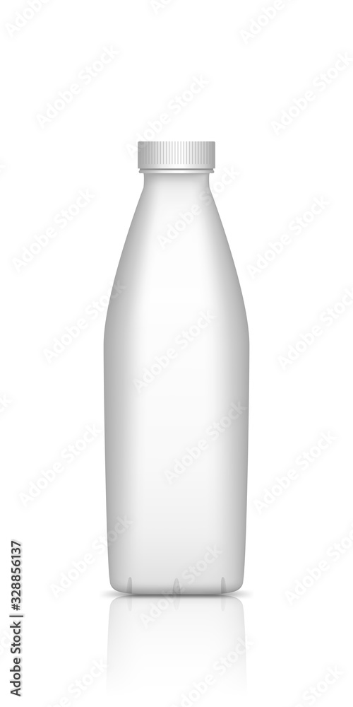 Realistic 3d milk bottle mockup isolated on white background Realistic 3d milk bottle mockup isolated on white background