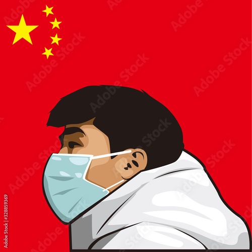Corona virus in wuhan, People who are in anxiety and fear because of the corona virus. Wuhan corona virus illustration.