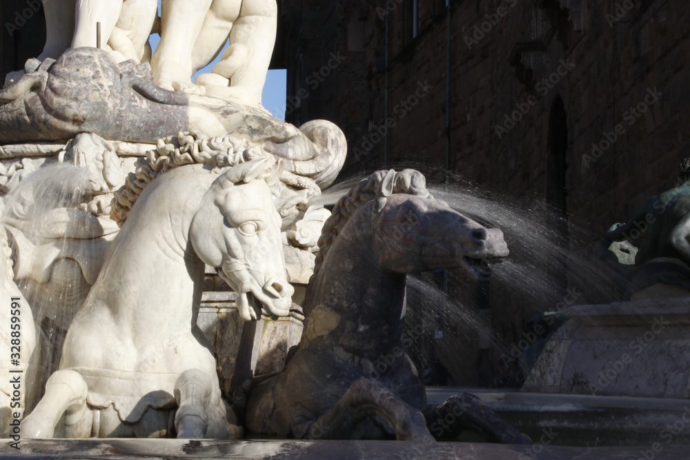 Artistic heritage in the old town of Florence, Italy