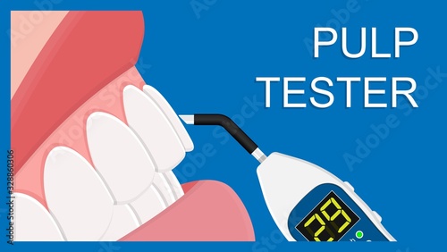pulp tester medical lab oral pain tool teeth ache aid gum probe check meter care test saliva pulpal clinic device health display digital current periodontal examine chronic symptom nerve root