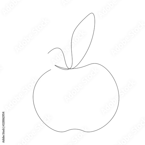 Apple on white background, vector illustration