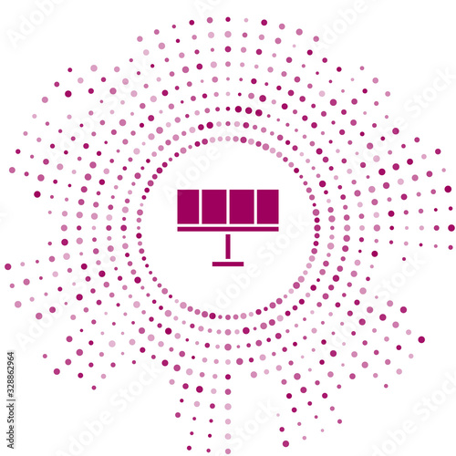 Purple Solar energy panel icon isolated on white background. Abstract circle random dots. Vector Illustration