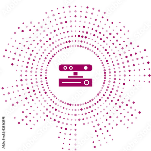 Purple Motion sensor icon isolated on white background. Abstract circle random dots. Vector Illustration
