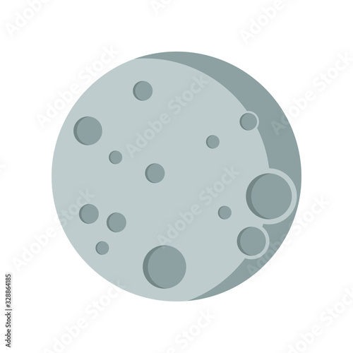  Illustration of the moon in a flat style.