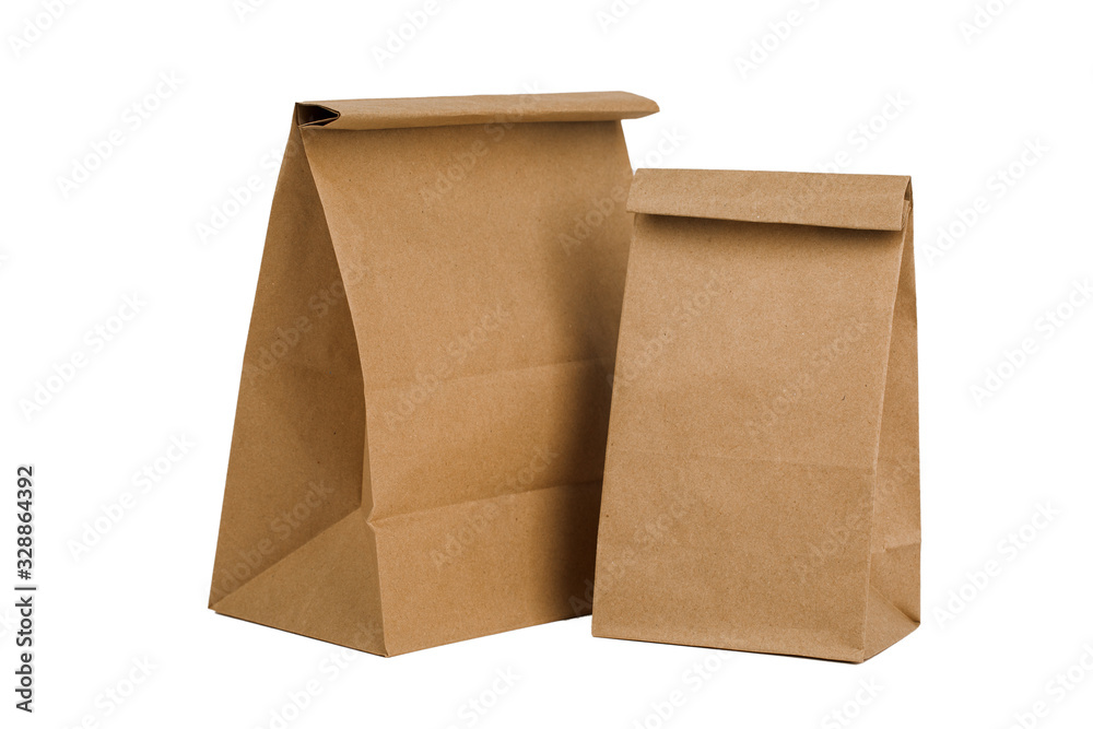 Paper bags isolated on white background. Paper bags isolated on white background.