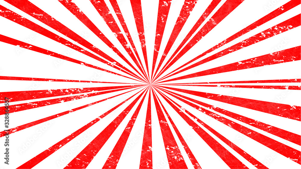 Fototapeta premium Abstract retro illustration with red vintage sun rays