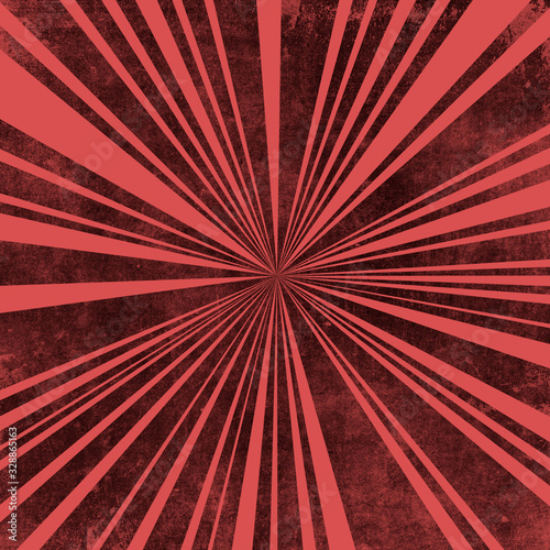 Abstract red geometric lines texture. Beautiful red sunburst background