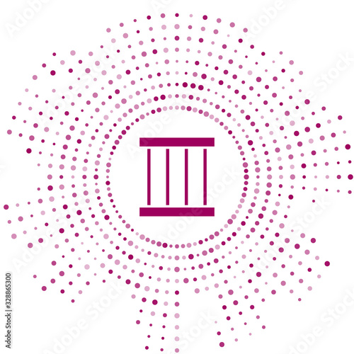 Purple Prison window icon isolated on white background. Abstract circle random dots. Vector Illustration